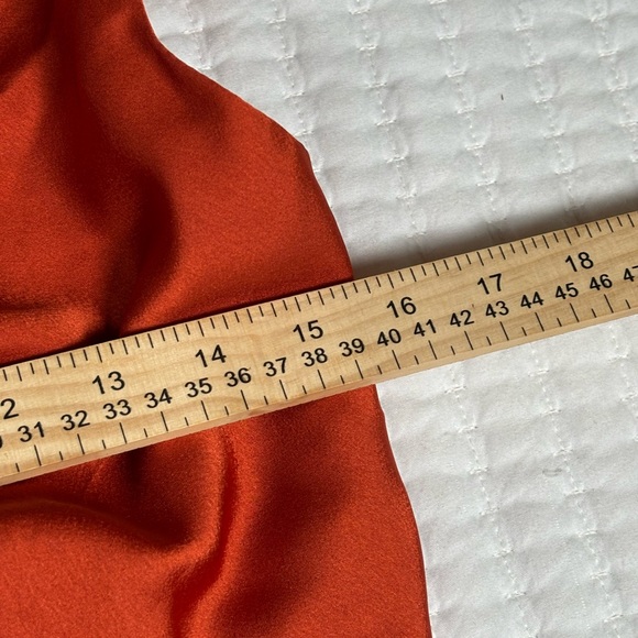 Show Me Your Mumu Silk Look Slip Dress L Orange Satin Cowl Neck Midi StrappyBack - Picture 9 of 13
